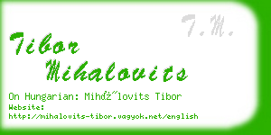 tibor mihalovits business card